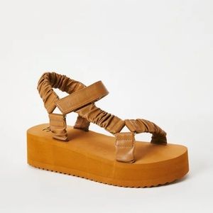 Taneisha ruched strap wedge